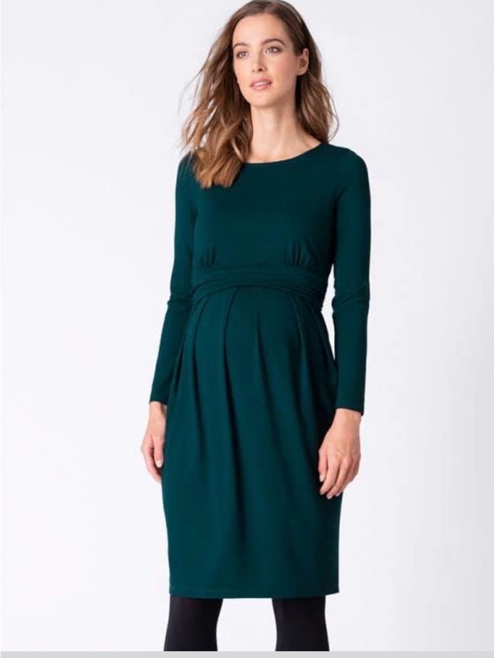 Seraphine Teal Long Sleeve Maternity Sheath Dress